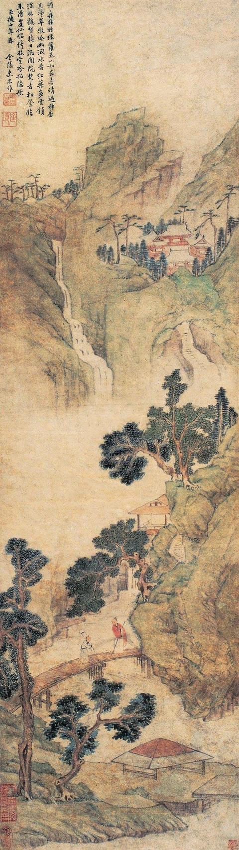 明 徐端本《春山訪友圖》