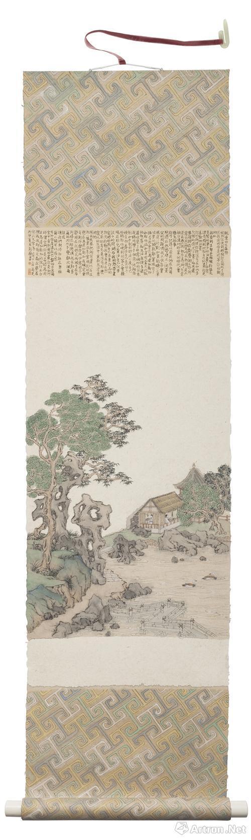 彭薇 《遠(yuǎn)而近的東西》 38×140cm 宣紙水墨卷軸 2016年