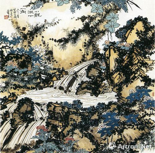 潘天壽 小龍湫下一角圖 中國(guó)畫 107.8×107.5cm 1963