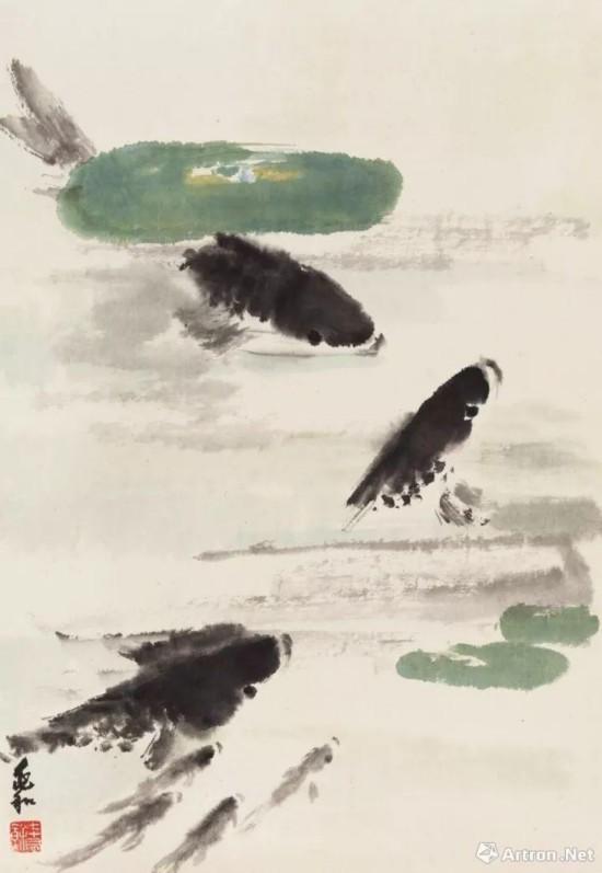 蔣兆和 《魚戲》 63.25萬元成交 中國嘉德2017年秋拍