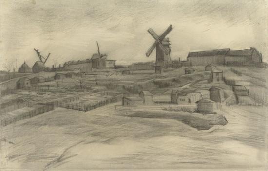 梵高，《蒙馬特山》，1886。圖片：courtesy of Van Gogh Museum Amsterdam （Vincent van Gogh Foundation）