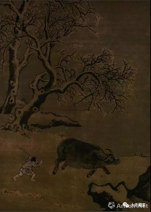 王藻 《雪溪牧牛圖》 陳繼儒舊藏