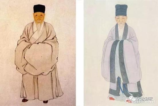 陳繼儒（左）與董其昌（右）像