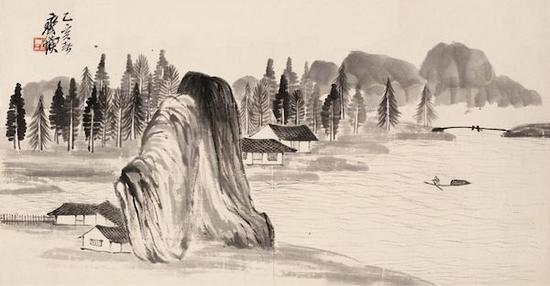 山水 齊白石 50×94cm 紙本墨筆 1935年 徐悲鴻紀念館藏