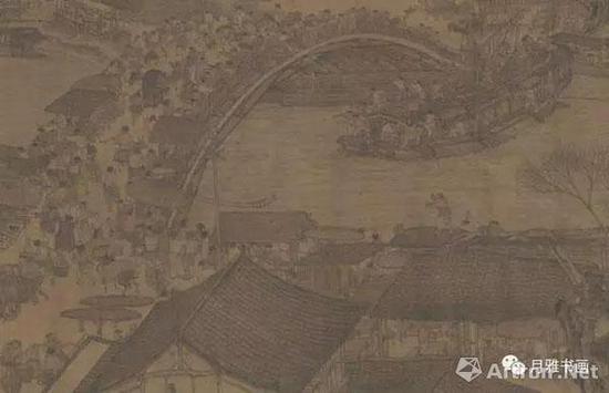 明本《清明上河圖》中船舶順利通過虹橋的情景（圖6）