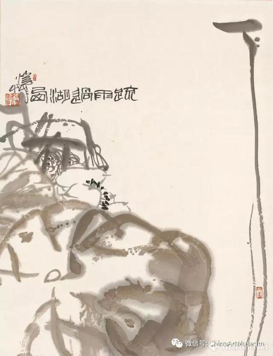 潘公凱《疏雨過湖西圖》90x69厘米 中國畫 1998年 中華藝術宮藏