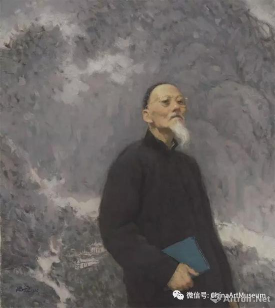 靳尚誼《黃賓虹》83x73厘米 油畫 1995年 中華藝術宮藏