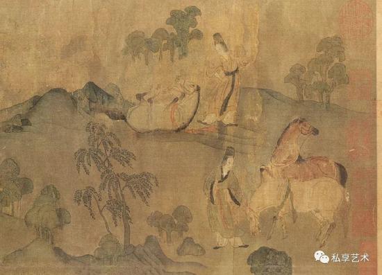 顧愷之（宋?。堵迳褓x圖》卷局部