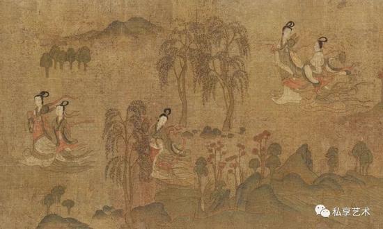 顧愷之（宋?。堵迳褓x圖》卷局部