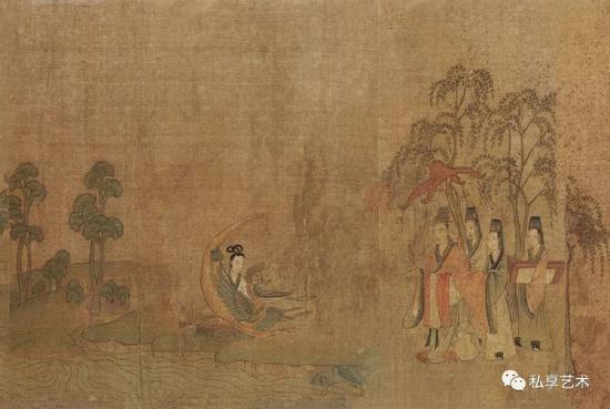 顧愷之（宋?。堵迳褓x圖》卷局部
