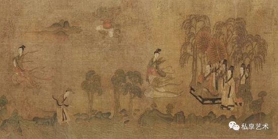 顧愷之（宋?。堵迳褓x圖》卷局部