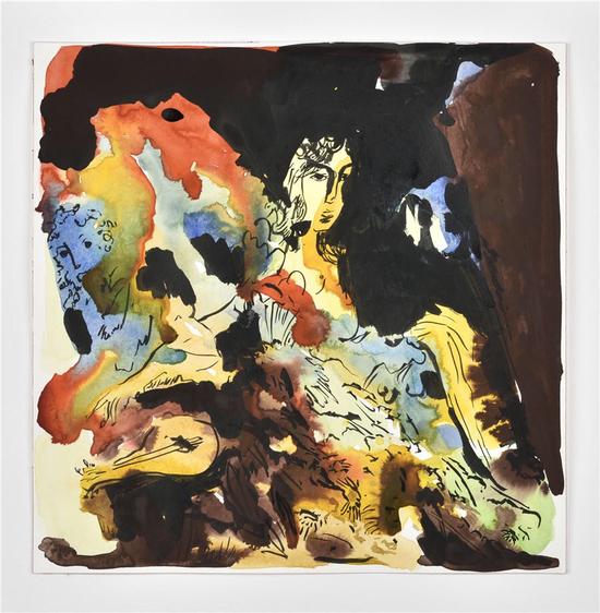 杰思敏·莉特，《無題》，紙上水彩，30 x 30 cm，2017