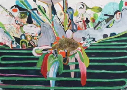 桑蒂·莫什，《肌理》， 2017，布面油彩及鉛筆畫，175 x 250 cm