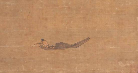 《寒江獨(dú)釣圖》 馬遠(yuǎn) 26.7 x 50.6 cm 日本東京國(guó)立博物館藏