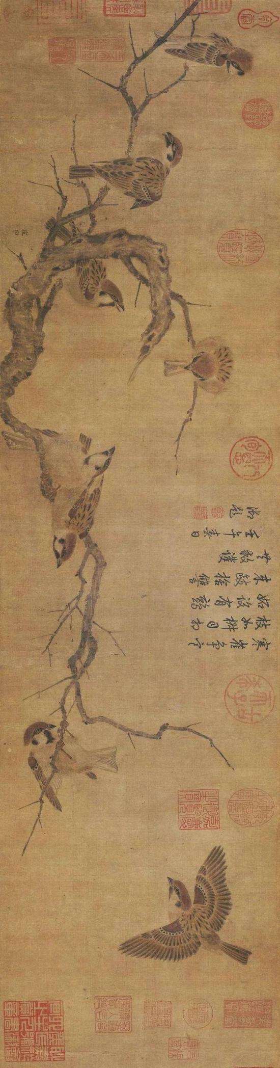 《寒雀圖圖卷》 崔白 23.5 × 101.4 cm 北京故宮博物院藏