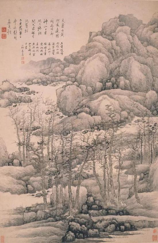 清 龔賢 《木葉丹黃圖軸》 上海博物館提供
