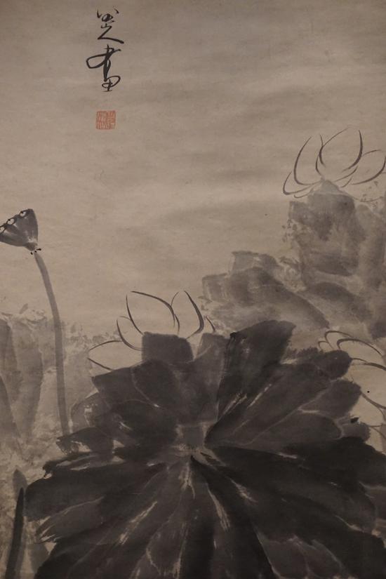 八大山人《荷花水鳥圖軸