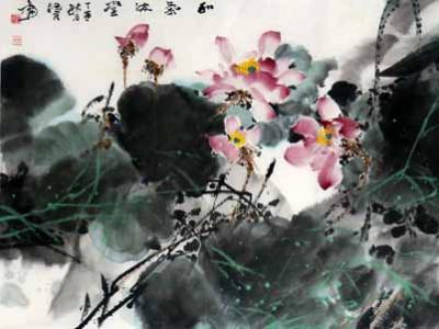荷風送香氣 水墨繪清姿——路民荷花佳作亮相“第八屆蘭州文化旅游博覽會”