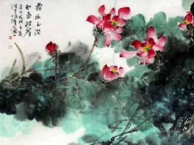 路民荷花佳作亮相“第二屆天津文博會·館藏名家精品展”