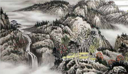 何仁誥山水畫亮相“第八屆蘭州文化旅游博覽會成功美術館名家精品展”