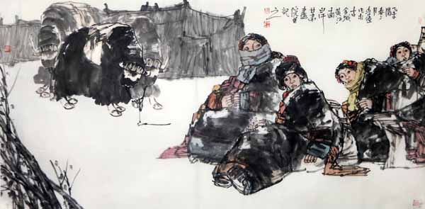 墨色下的藏族生活風情——李偉藏族人物風情畫作賞析