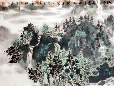 段新明山水畫亮相“丹青秋韻 喜迎國慶——戊戌成功美術館館藏山水名家線上回顧展”