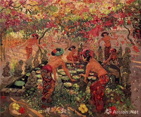 勒邁耶（Adrien-Jean Le Mayeur de Merprès）《蓮花池畔》