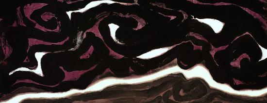 7。周韶華《九龍奔江》中國畫144cm×365cm 1998年