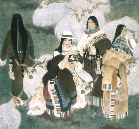 6。李峰《心原》中國畫 180cm×180cm 1994年 中國美術館藏