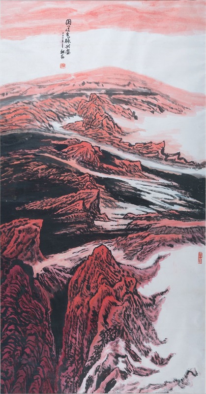11。魏揚《國運氣脈興盛》中國畫 244cm×133cm 2005年 湖北美術館藏