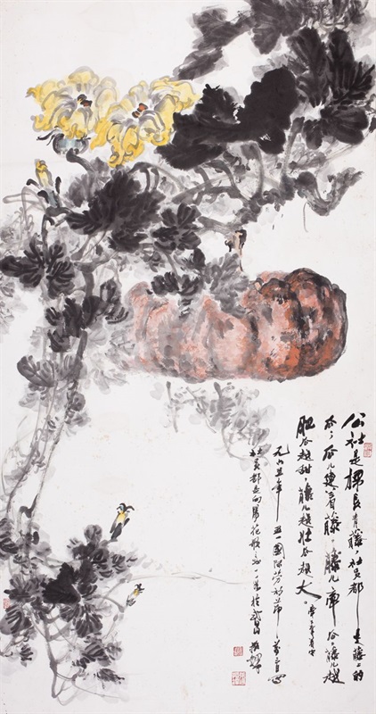 3。張振鐸《公社常青藤》中國畫 175cm×92cm 1965年 湖北美術館藏