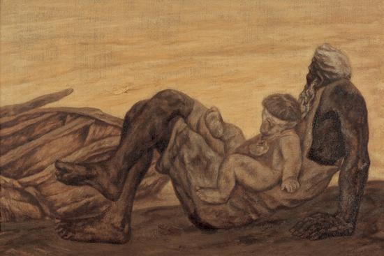 20。尚揚《爺爺的河》布面油畫115cm×175cm1984年中國美術館藏