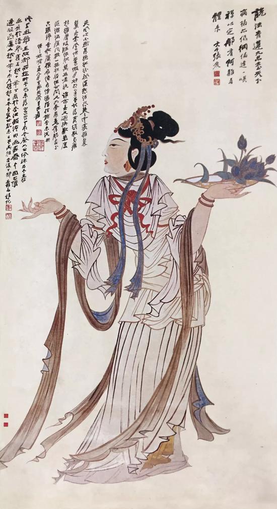 1937年《天女散花圖》丁丑本，大風(fēng)堂收藏