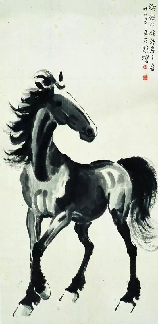 徐悲鴻 馬 紙本墨筆 111.5×54.5cm 1947 中央美院美術館藏