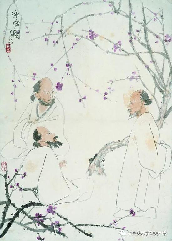 李可染  詠梅圖  紙本設色  69×49cm  20世紀  中央美院美術館藏