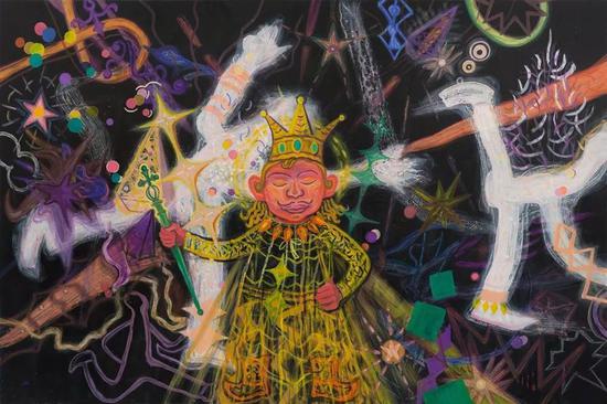 《未來總是以別樣的面貌出現(xiàn)》 200x300cm 布面丙烯 2018年