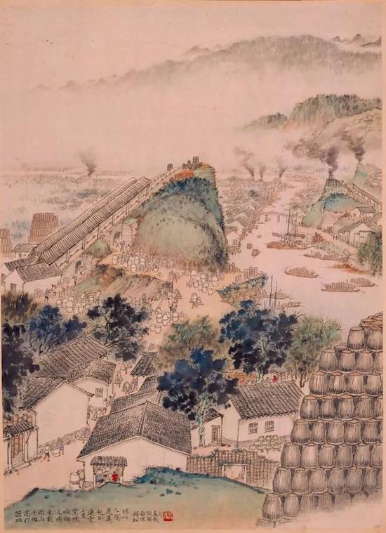 錢松喦 《陶都》 72×52cm 20世紀50年代