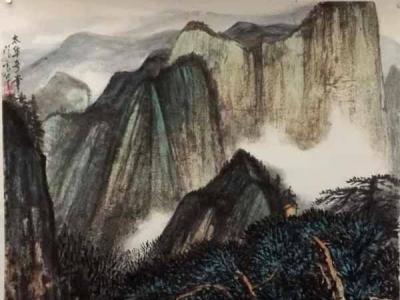 太華奇峰見精神——陸震華山水畫作在“第23屆廣州藝博會?成功美術(shù)館名家書畫精品展”展出