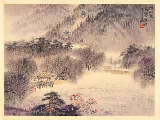 錢松喦 《中山陵》 34.5×46cm 20世紀50年代
