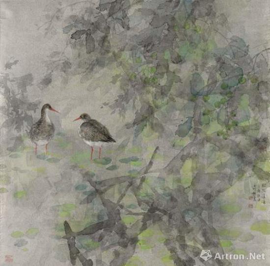 No.4 王明明丁酉（2017）年作 綠蔭清涼 鏡心 設色紙本