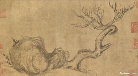 蘇軾《木石圖》畫心部分