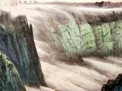 雄宏大氣 斑斕引目——向中林山水佳作在“第23屆廣州藝博會?成功美術館名家書畫精品展”展出