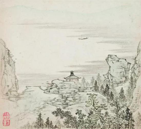 鄒喆 山川小景圖 清代 南京博物院藏