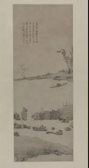 弘仁（款） 水墨山水  清代 中國(guó)美術(shù)館藏（鄧拓捐贈(zèng)）
