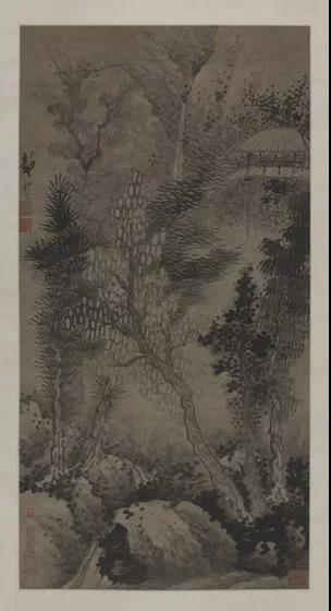 龔賢 山壑橋亭圖  清代 中國(guó)美術(shù)館藏（鄧拓捐贈(zèng)）