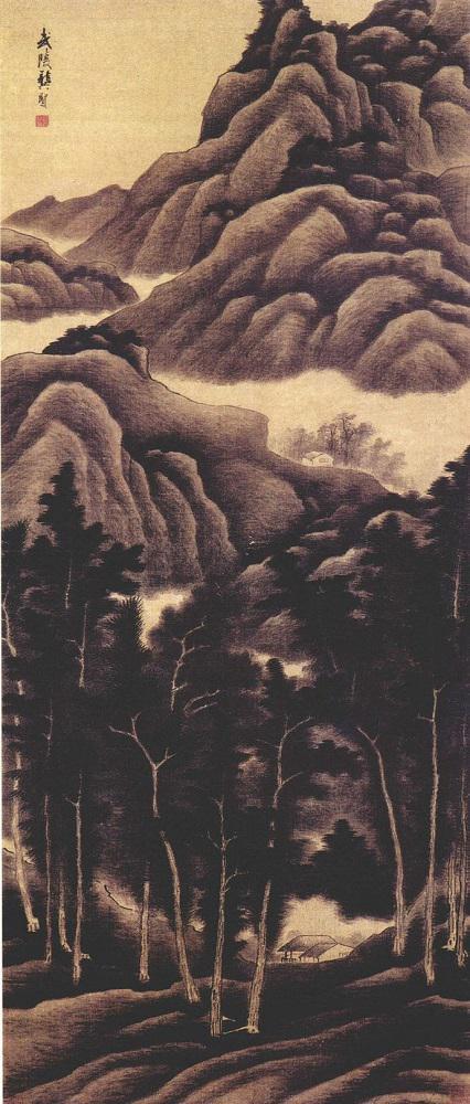 龔賢 夏山過(guò)雨圖  清代 南京博物院藏