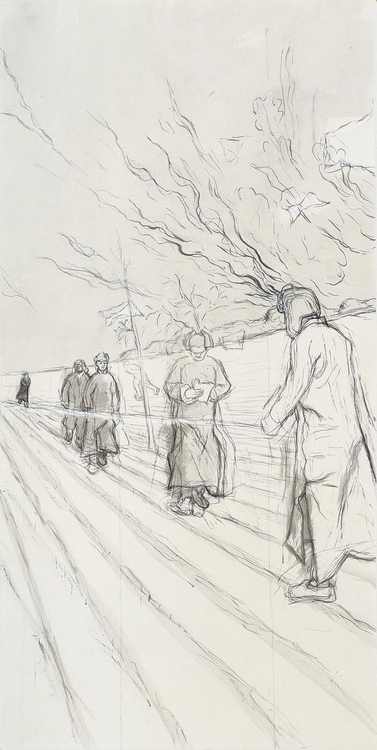 陳蘇平，無題之二，140×70cm，紙本水墨，2018