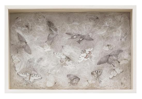 高茜，莊周夢，34×49×8cm，絹本設色、裝置，2018