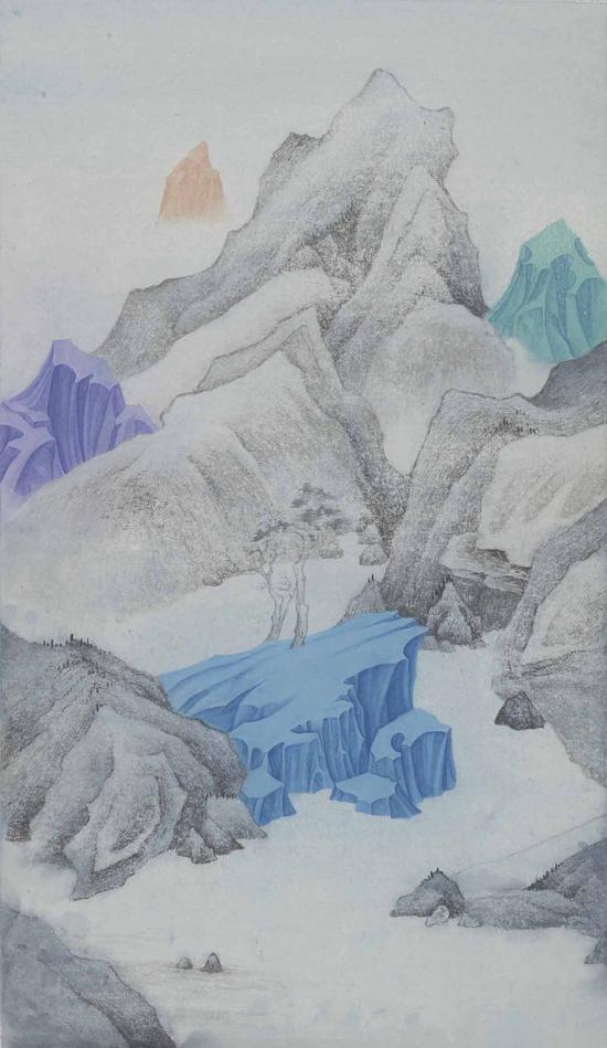 徐累，互山-4，79×46cm，紙本水墨設色，2018