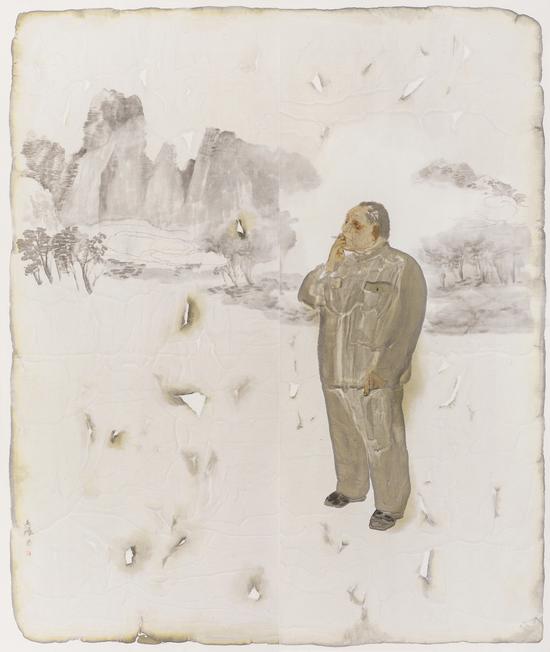 袁武，鄧小平，340×145cm×2，紙本水墨設色，2017